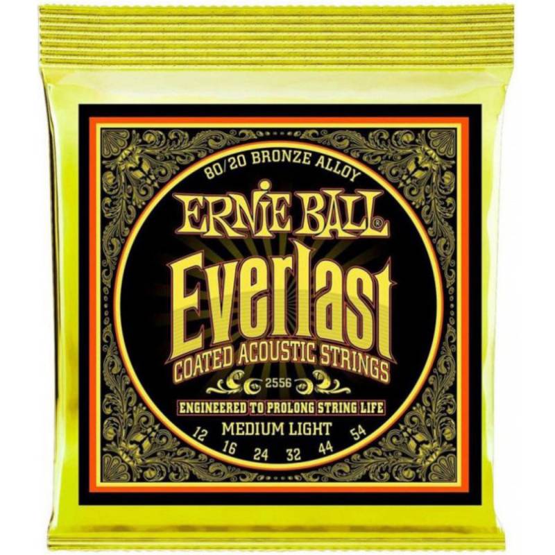 Струны для акустической гитары Ernie Ball 2556 Everlast 80/20 Bronze Medium Light 12/54