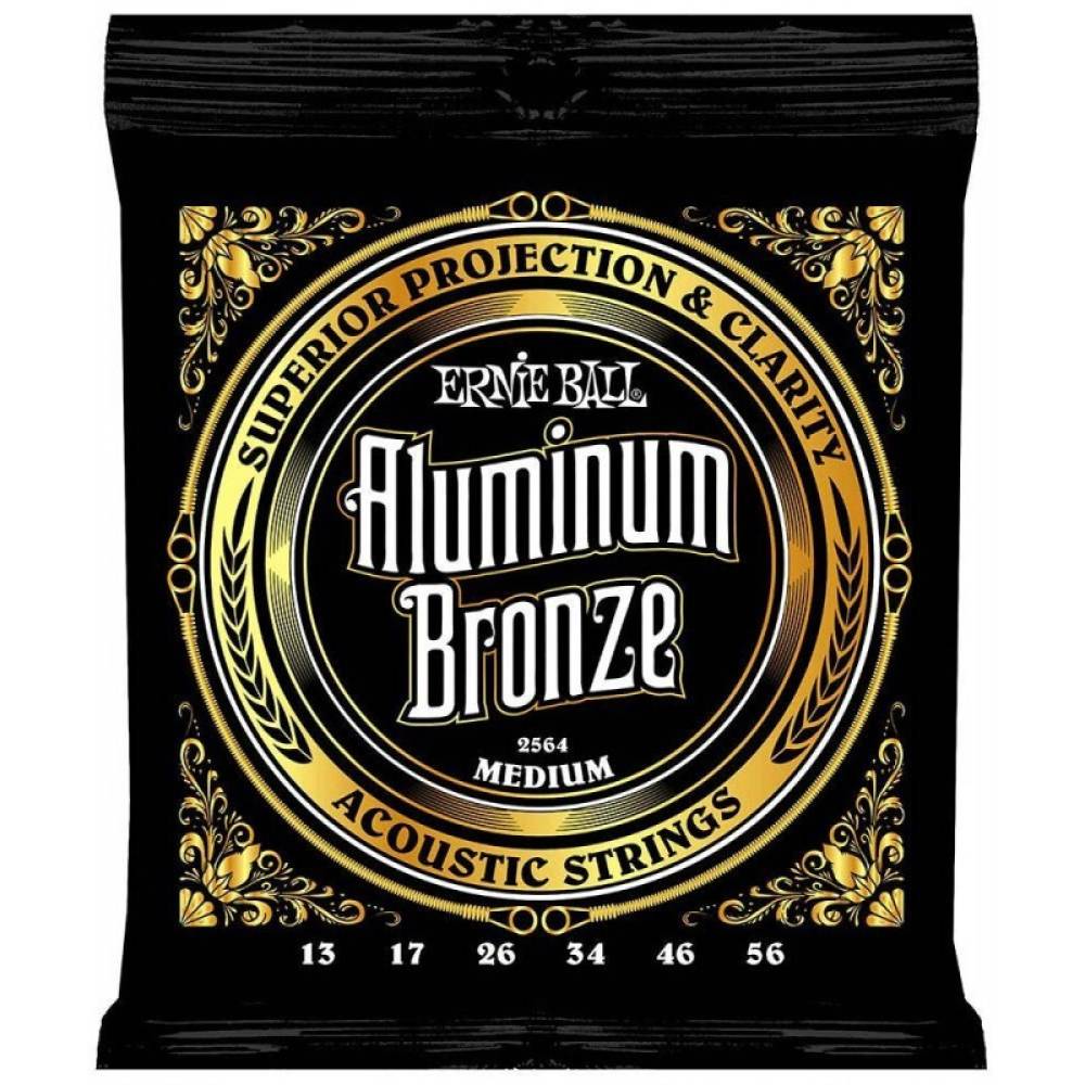 Струны для акустической гитары Ernie Ball 2564 Medium Aluminum Bronze 13/56