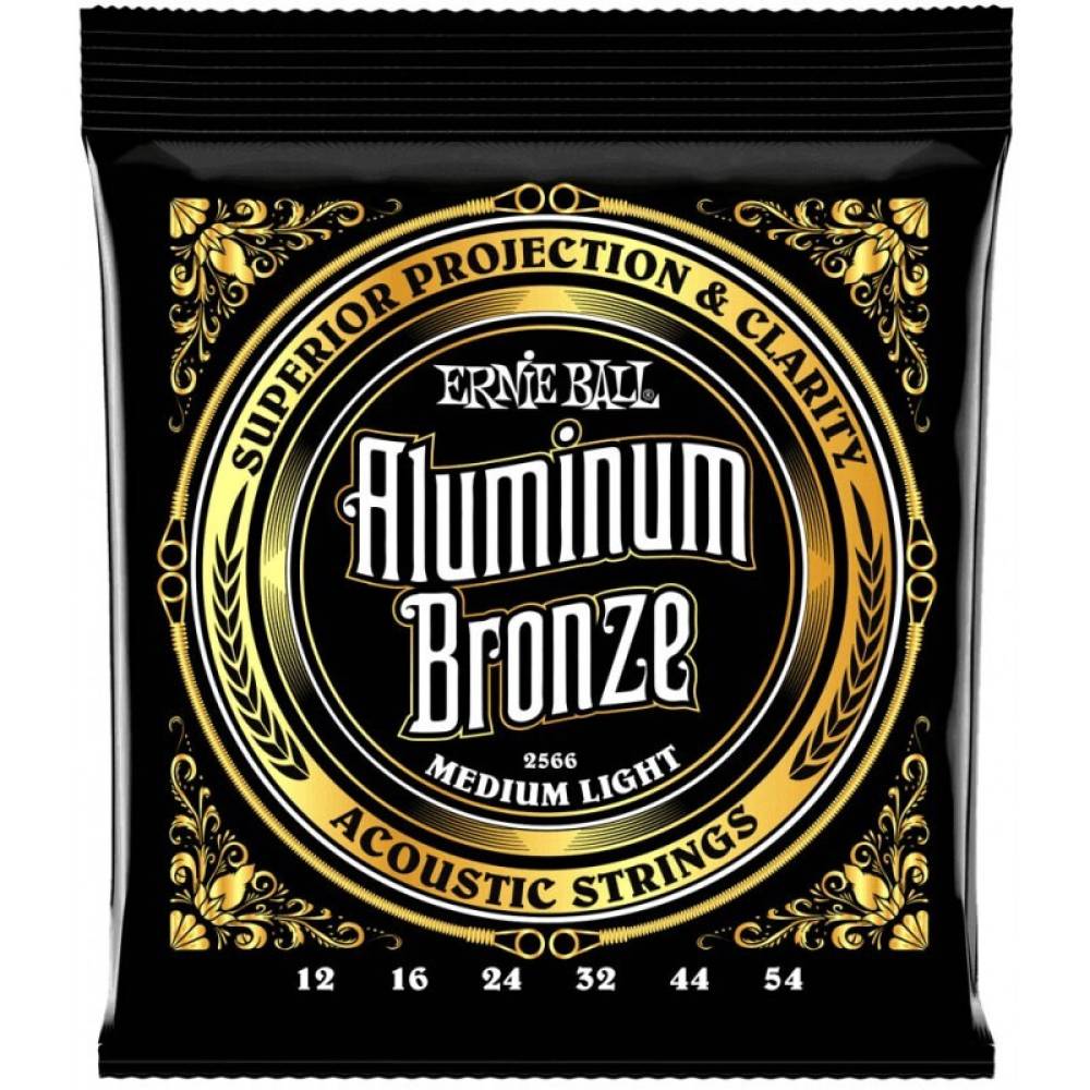 Струны для акустической гитары Ernie Ball 2566 Medium Light Aluminum Bronze 12/54