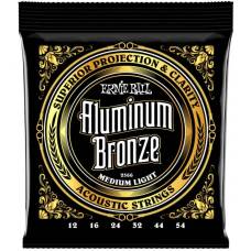 Струны для акустической гитары Ernie Ball 2566 Medium Light Aluminum Bronze 12/54