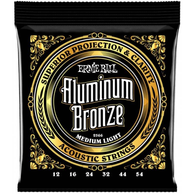 Струны для акустической гитары Ernie Ball 2566 Medium Light Aluminum Bronze 12/54
