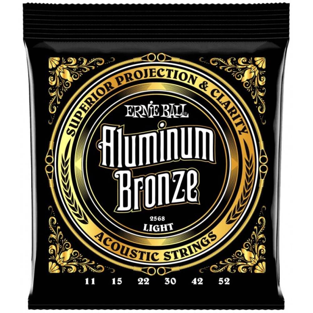 Струни для акустичної гітари Ernie Ball 2568 Light Aluminum Bronze 11/52