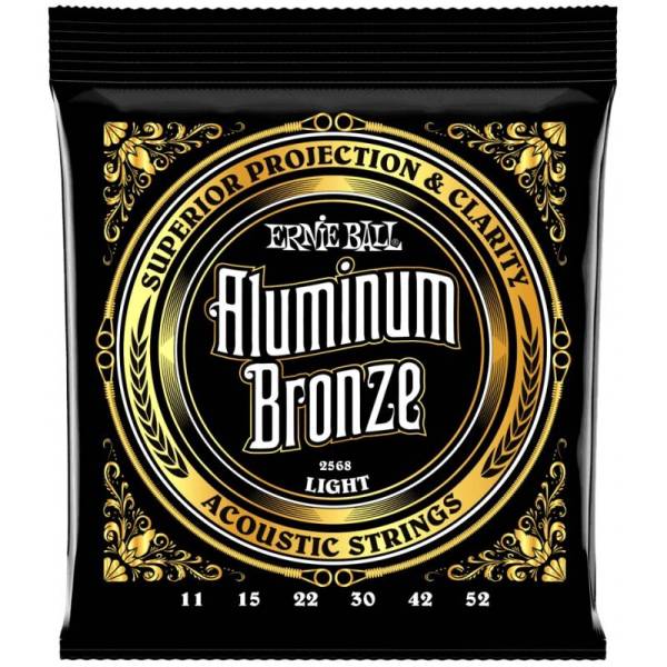 Струни для акустичної гітари Ernie Ball 2568 Light Aluminum Bronze 11/52