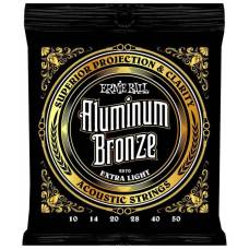 Струны для акустической гитары Ernie Ball 2570 Extra Light Aluminum Bronze 10/50