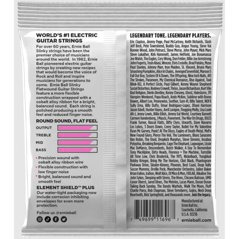 Струни для електрогітари Ernie Ball 2593 Super Slinky Flatwound 9/42