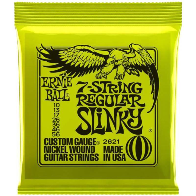 Струны для электрогитары Ernie Ball 2621 7-String Regular Slinky Nickel Wound 10/56