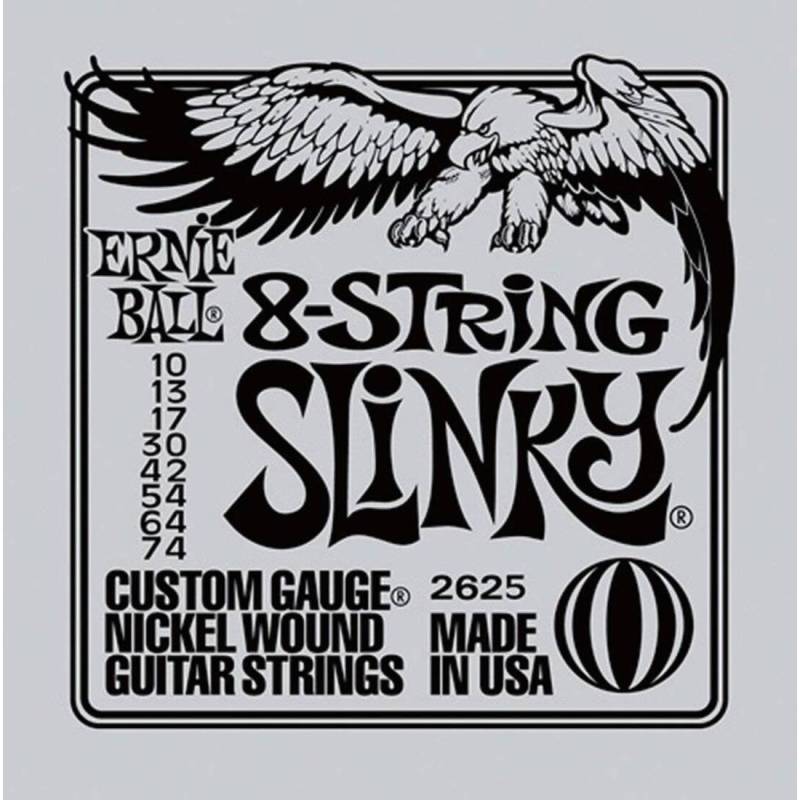 Струны для электрогитары Ernie Ball 2625 8-String Slinky Nickel Wound 10/74
