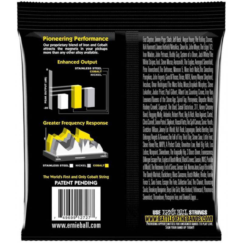 Струны для электрогитары Ernie Ball 2727 Cobalt Slinky 11/54