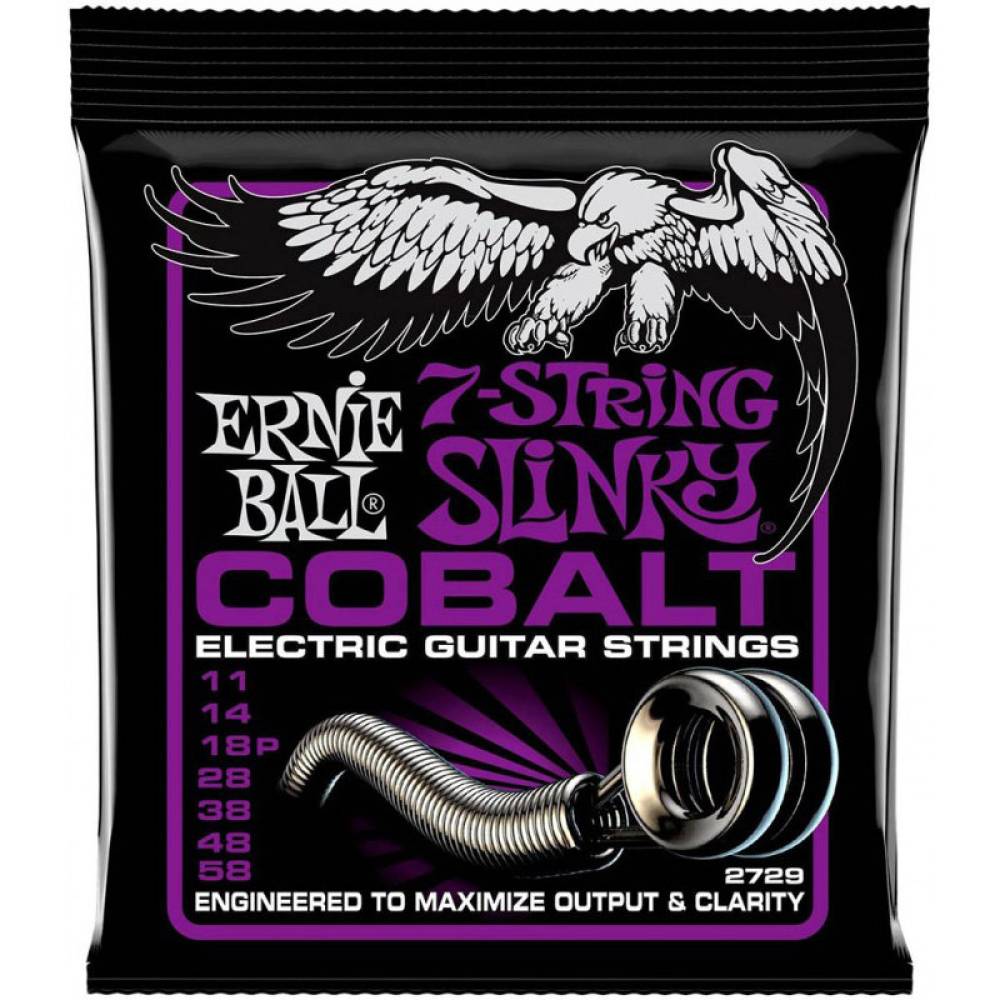Струни для електрогітари Ernie Ball 2729 7-String Cobalt Slinky 11/58