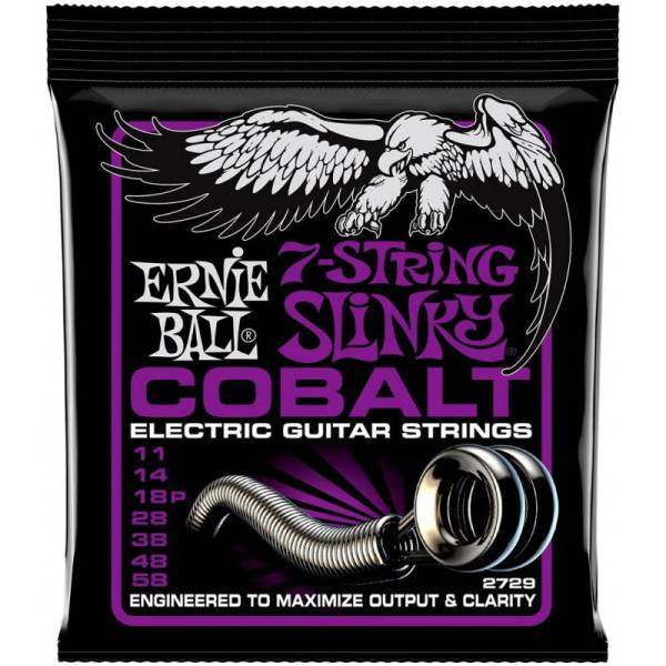Струни для електрогітари Ernie Ball 2729 7-String Cobalt Slinky 11/58