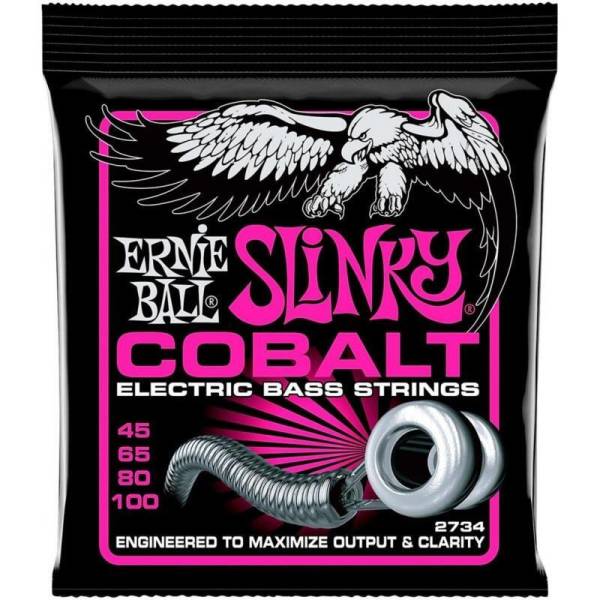 Струни для бас-гітари Ernie Ball 2734 Cobalt Super Slinky 45/100