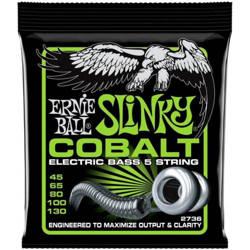 Струни для бас-гітари Ernie Ball 2736 Cobalt Slinky 5-Strings 45/130