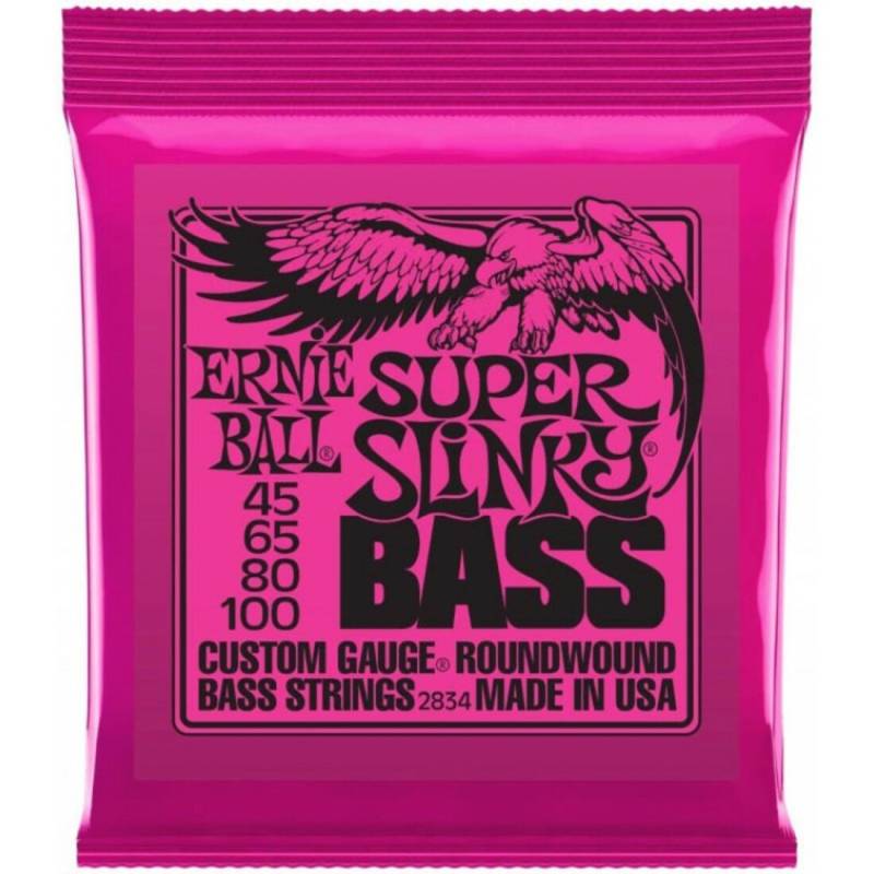 Струны для бас-гитары Ernie Ball 2834 Super Slinky Nickel Wound 4-String 45/100
