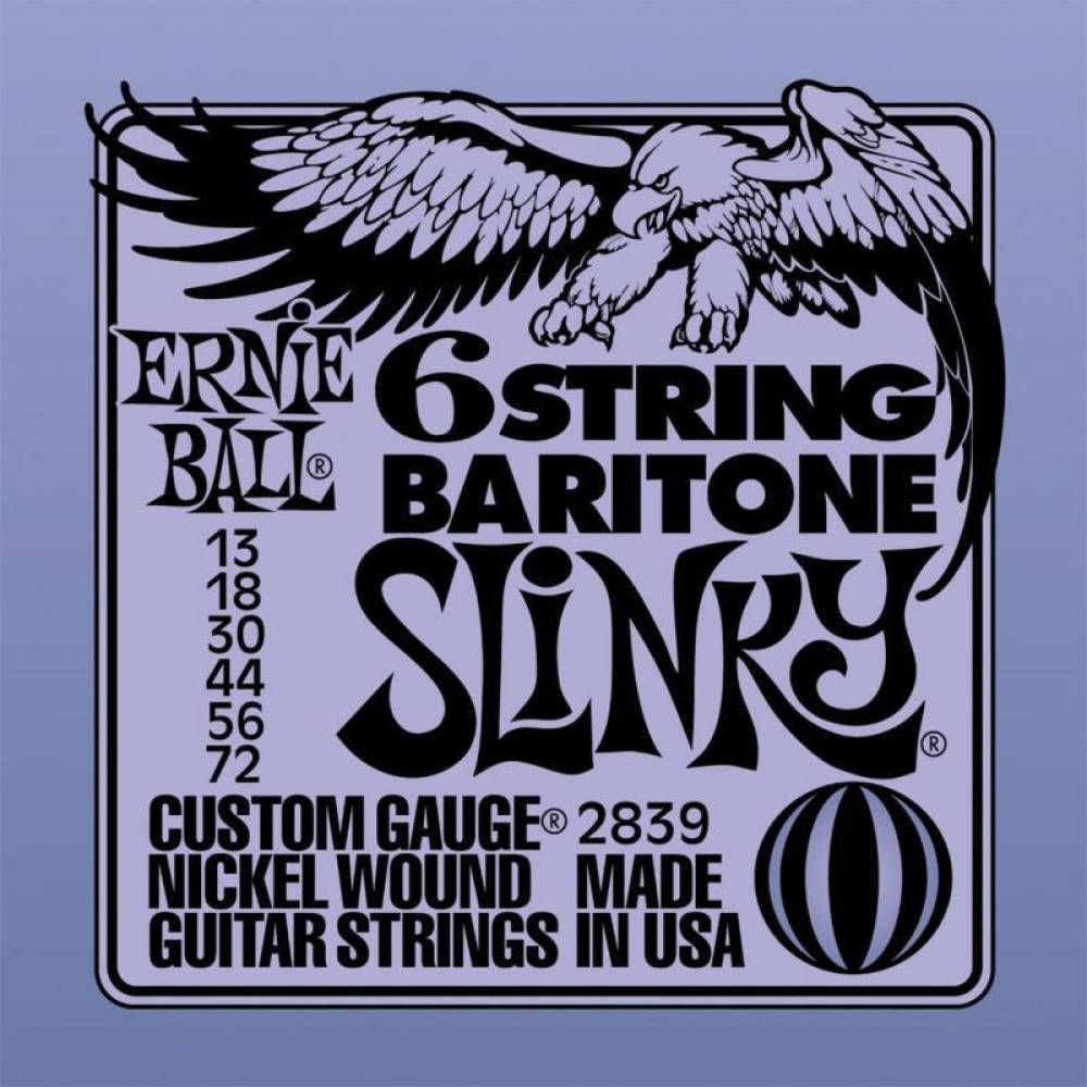 Струны для электрогитары Ernie Ball 2839 6-String Baritone Slinky Nickel Wound 13/72 Струны для электрогитары Ernie Ball 2839 6-String Baritone Slinky Nickel Wound 13/72