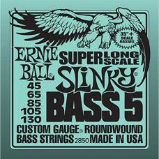 Струны для бас-гитары Ernie Ball 2850 Super Long Scale Slinky Nickel Wound 5-String 45/130