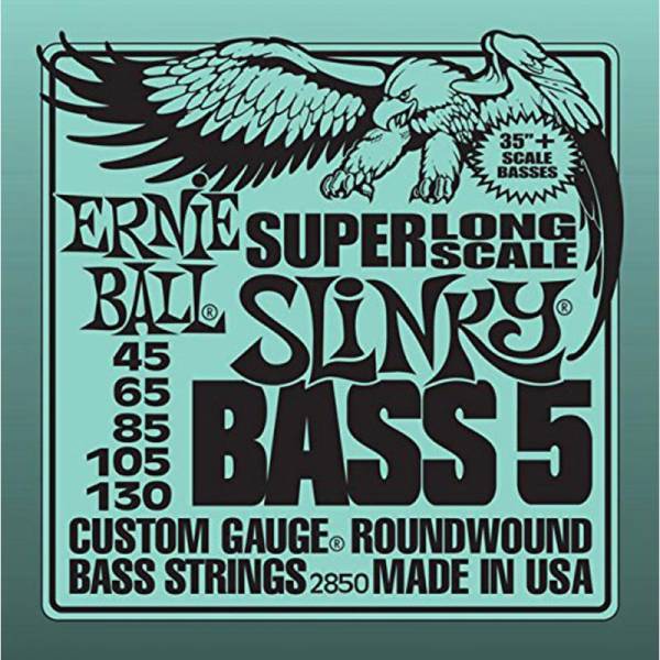 Струни для бас-гітари Ernie Ball 2850 Super Long Scale Slinky Nickel Wound 5-String 45/130