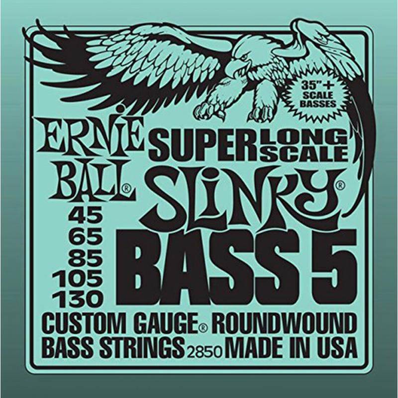 Струны для бас-гитары Ernie Ball 2850 Super Long Scale Slinky Nickel Wound 5-String 45/130
