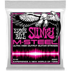 Струни для електрогітари Ernie Ball 2923 M-Steel Super Slinky 9/42