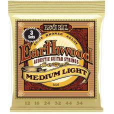 Струни для акустичної гітари 3 Sets Ernie Ball 3003 Earthwood 80/20 Bronze Medium Light 12/54