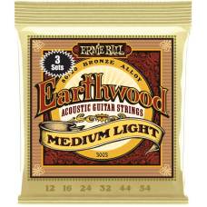 Струны для акустической гитары 3 Sets Ernie Ball 3003 Earthwood 80/20 Bronze Medium Light 12/54