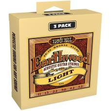 Струни для акустичної гітари 3 Sets Ernie Ball 3004 Earthwood 80/20 Bronze Light 11/52