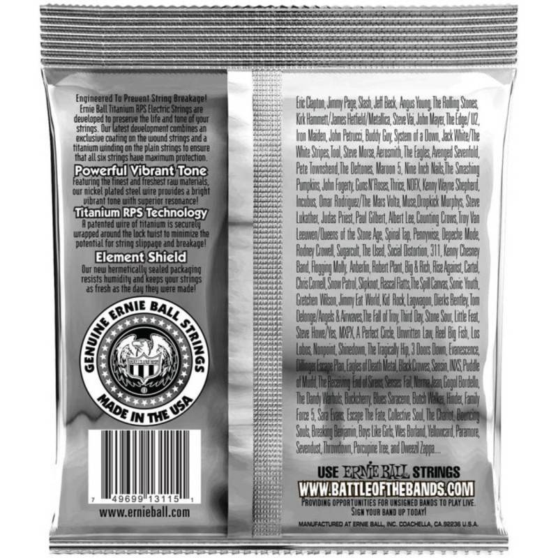 Струни для електрогітари Ernie Ball 3120 Regular Slinky Titanium Coated 11/48