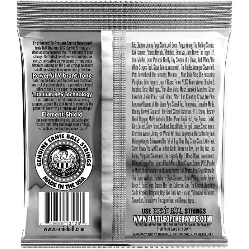 Струни для електрогітари Ernie Ball 3126 Regular Slinky Titanium Coated 12/56