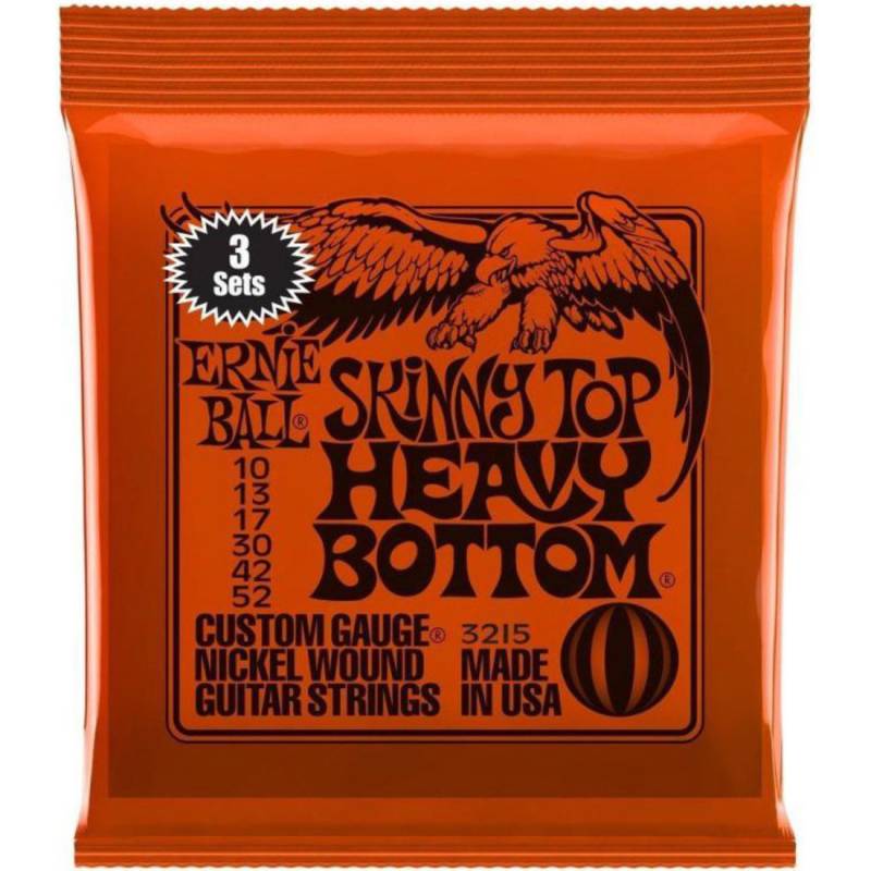 Струны для электрогитары 3 Sets Ernie Ball 3215 Slinky Top Heavy Bottom Nickel Wound 10/52