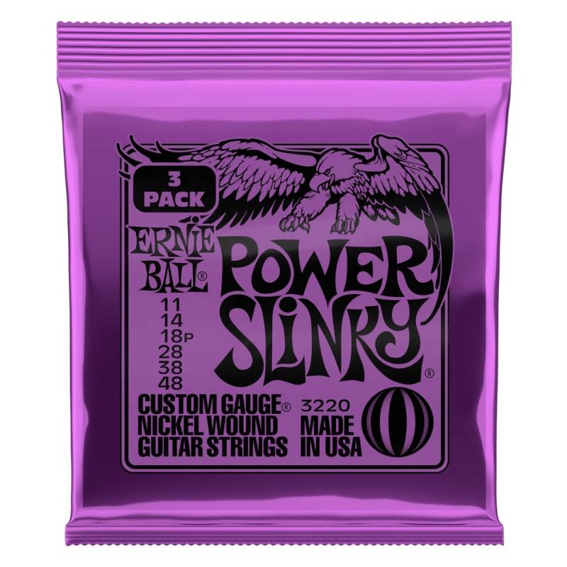 Струни для електрогітари 3 Sets Ernie Ball 3220 Power Slinky Nickel Wound 11/48