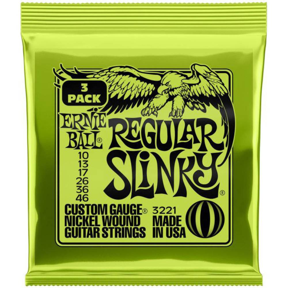 Струни для електрогітари 3 Sets Ernie Ball 3221 Regular Slinky Nickel Wound 10/46