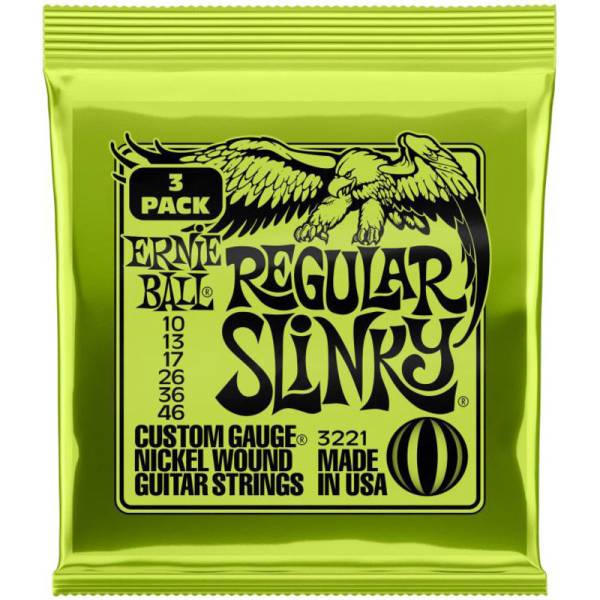 Струни для електрогітари 3 Sets Ernie Ball 3221 Regular Slinky Nickel Wound 10/46
