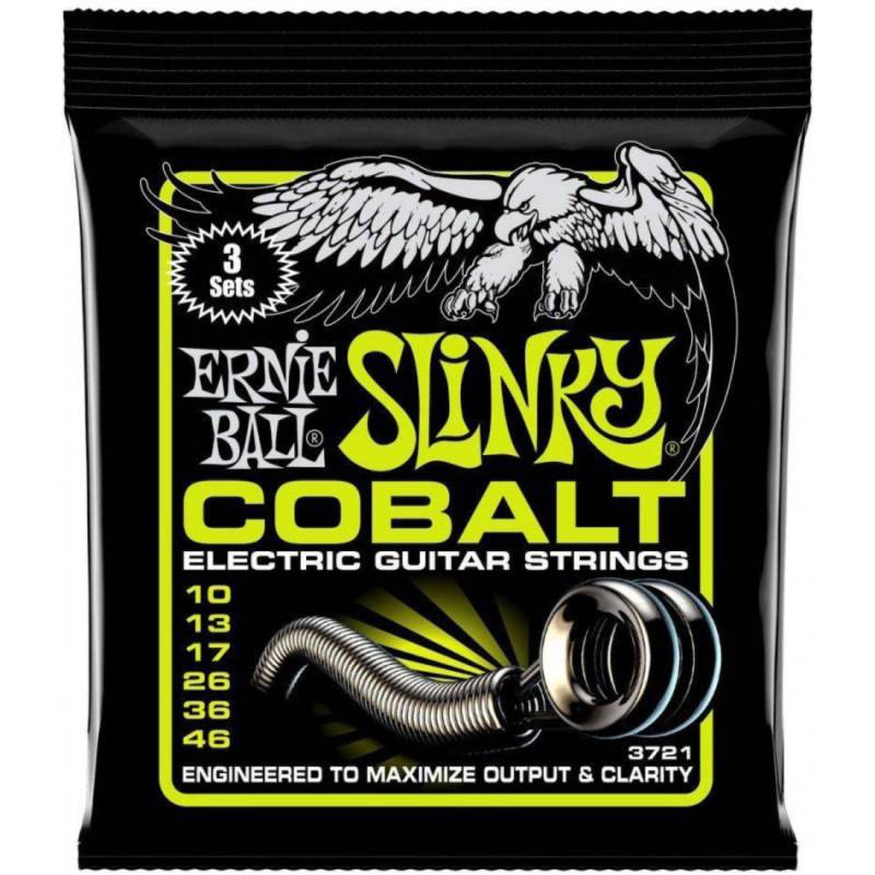 Струни для електрогітари 3 Sets Ernie Ball 3721 Cobalt Slinky 10/46