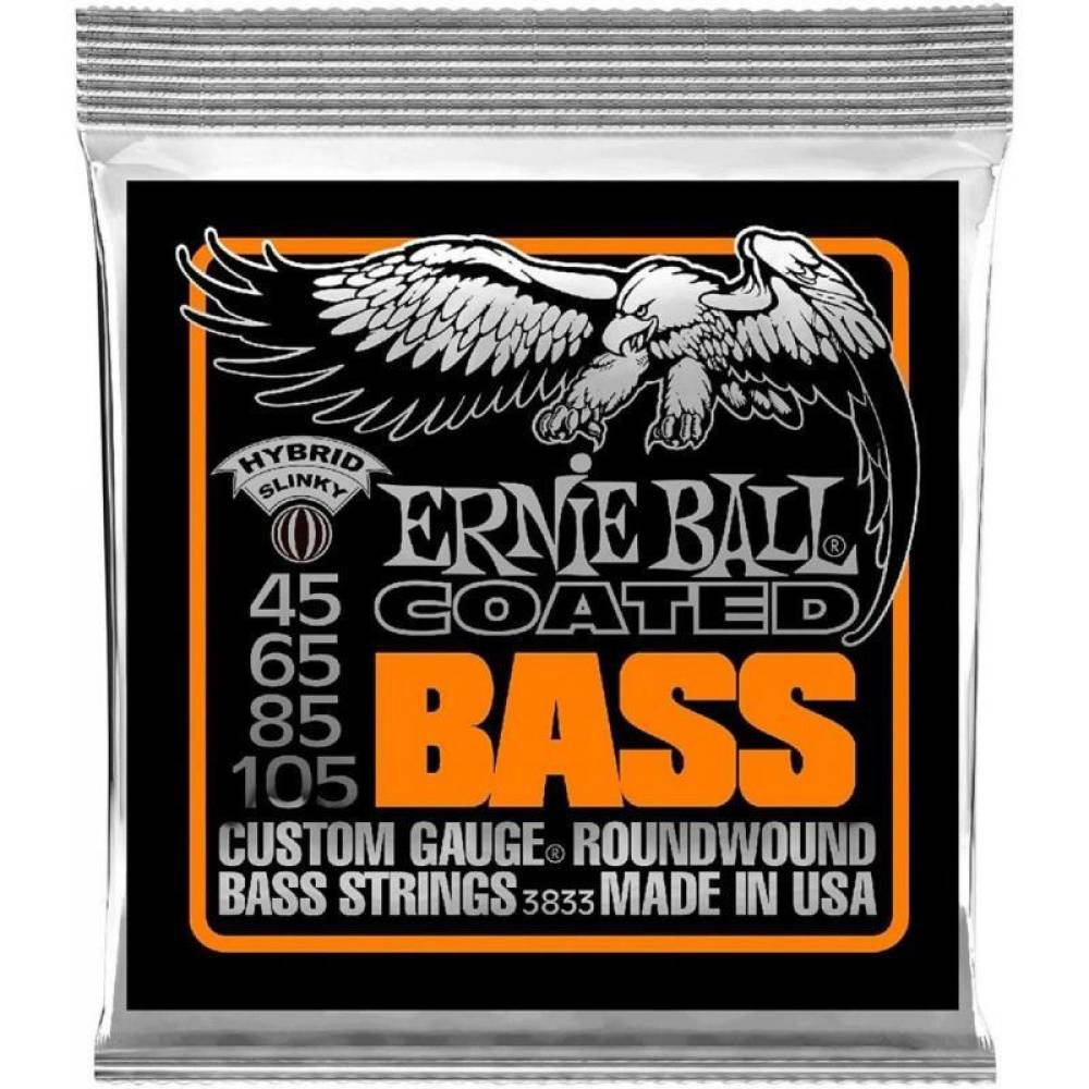 Струни для бас-гітари Ernie Ball 3833 Coated Hybrid Slinky 45/105