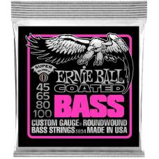 Струни для бас-гітари Ernie Ball 3834 Coated Super Slinky 45/100