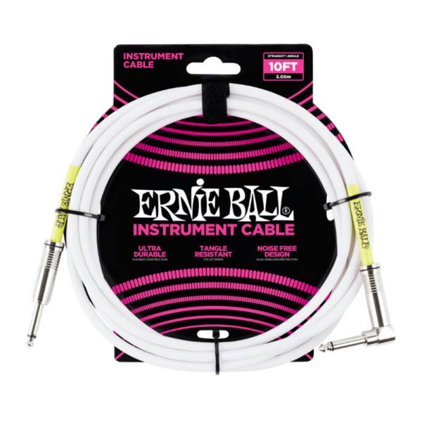 Інструментальний кабель Ernie Ball 6049 Classic Instrument Cable Straight/Angle - White 3м (10ft)