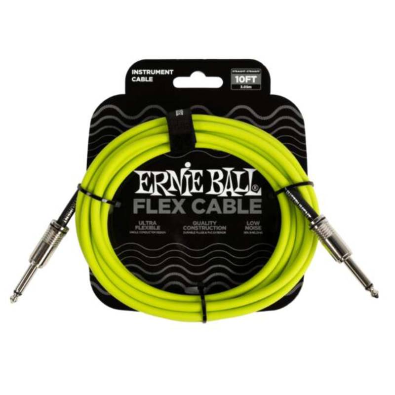 Кабель инструментальный Ernie Ball 6414 Flex Cable Green 3м (10ft)
