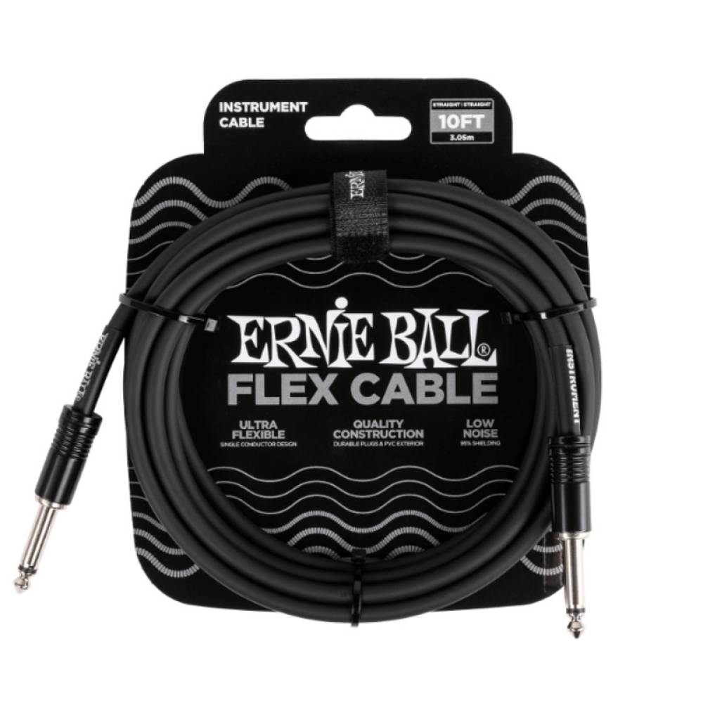 Інструментальний кабель Ernie Ball 6434 Flex Cable Black 3м (10ft) Straight/Straight