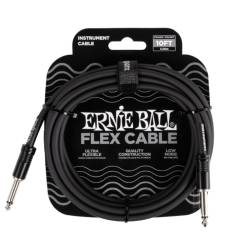 Кабель инструментальный Ernie Ball 6434 Flex Cable Black 3м (10ft) Straight/Straight Кабель инструментальный Ernie Ball 6434 Flex Cable Black 3м (10ft) Straight/Straight