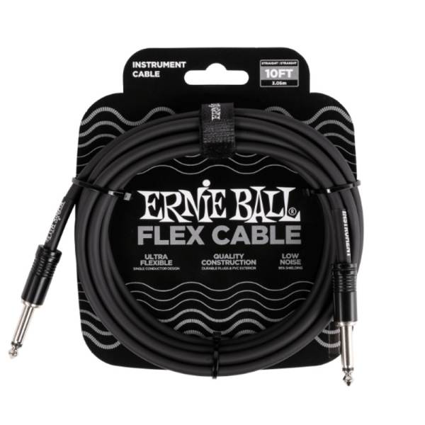Інструментальний кабель Ernie Ball 6434 Flex Cable Black 3м (10ft) Straight/Straight