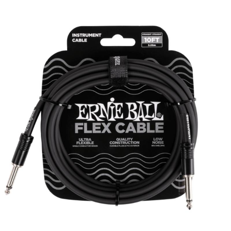 Кабель инструментальный Ernie Ball 6434 Flex Cable Black 3м (10ft) Straight/Straight