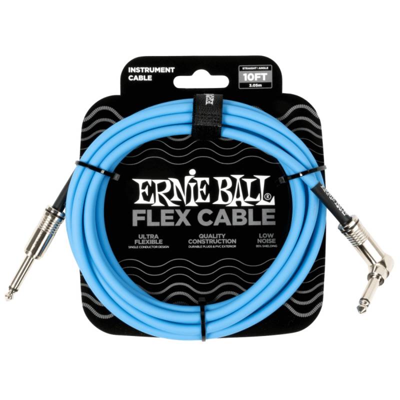 Інструментальний кабель Ernie Ball 6464 Flex Cable Blue 3м (10ft) Straight/Angle