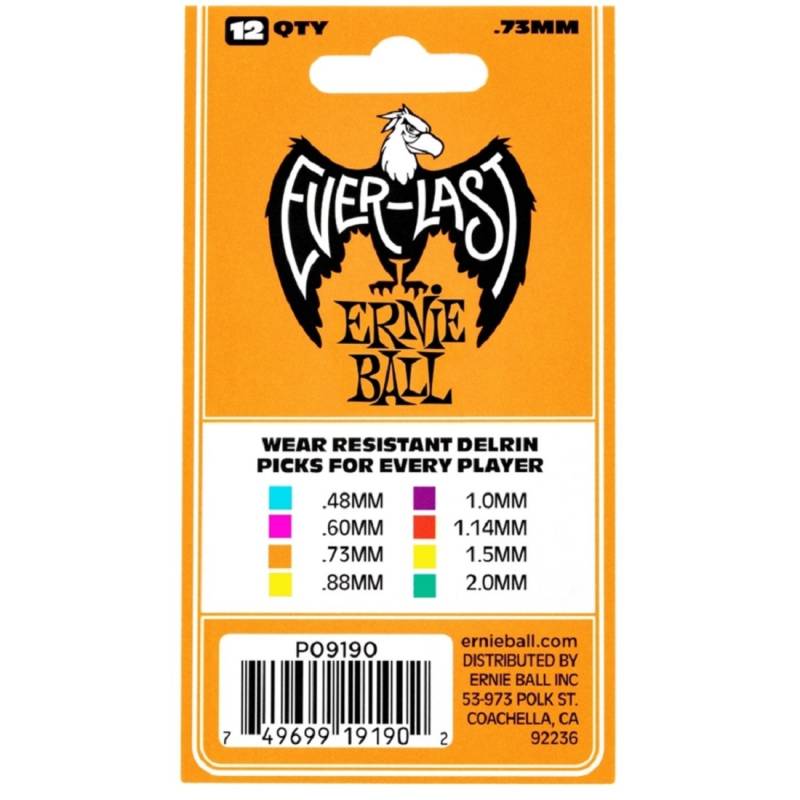 Медіатори Ernie Ball 9190 Orange Everlast Guitar Player's Pack 0.73 mm (12 шт.)