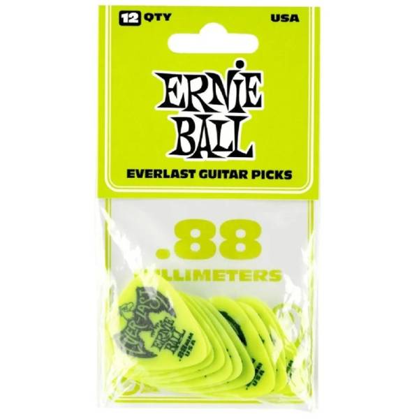Медіатори Ernie Ball 9191 Green Everlast Guitar Player's Pack 0.88 mm (12 шт.)