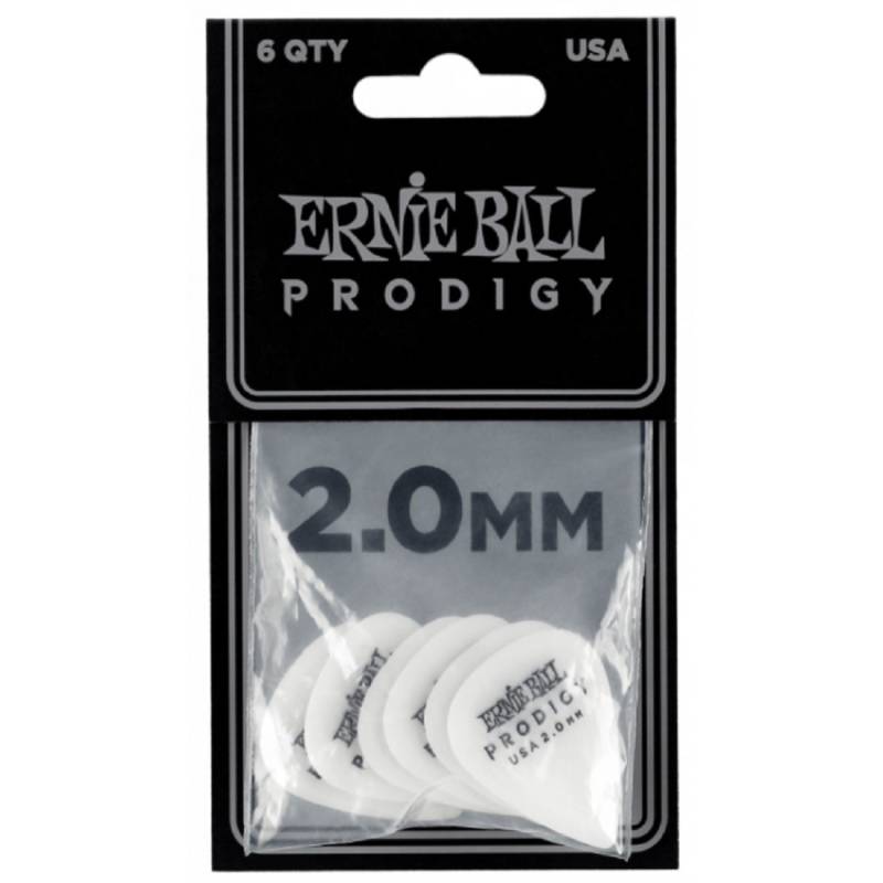 Медіатори Ernie Ball 9202 Standard Prodigy White Player's Pack 2.0 mm (6 шт.)