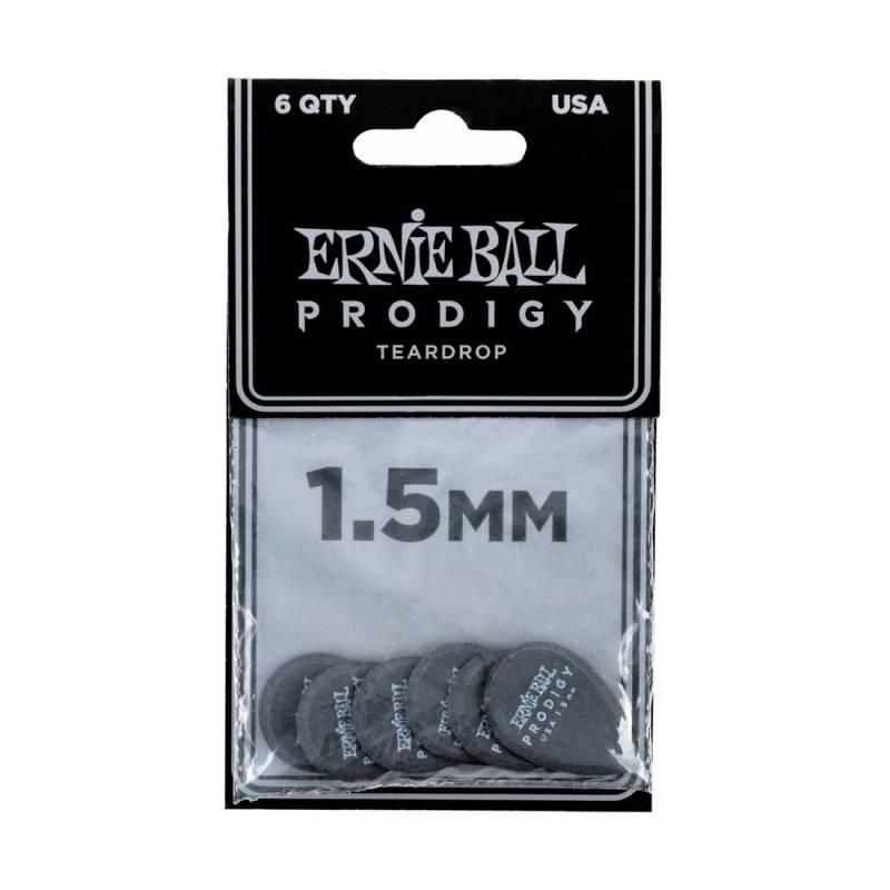 Медіатори Ernie Ball 9330 Black Teardrop Prodigy Picks 6-Pack 1.5 mm (6 шт.)
