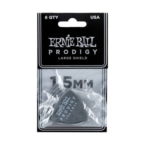 Медіатори Ernie Ball 9332 Black Large Shield Prodigy Picks 6-Pack 1.5 mm (6 шт.)