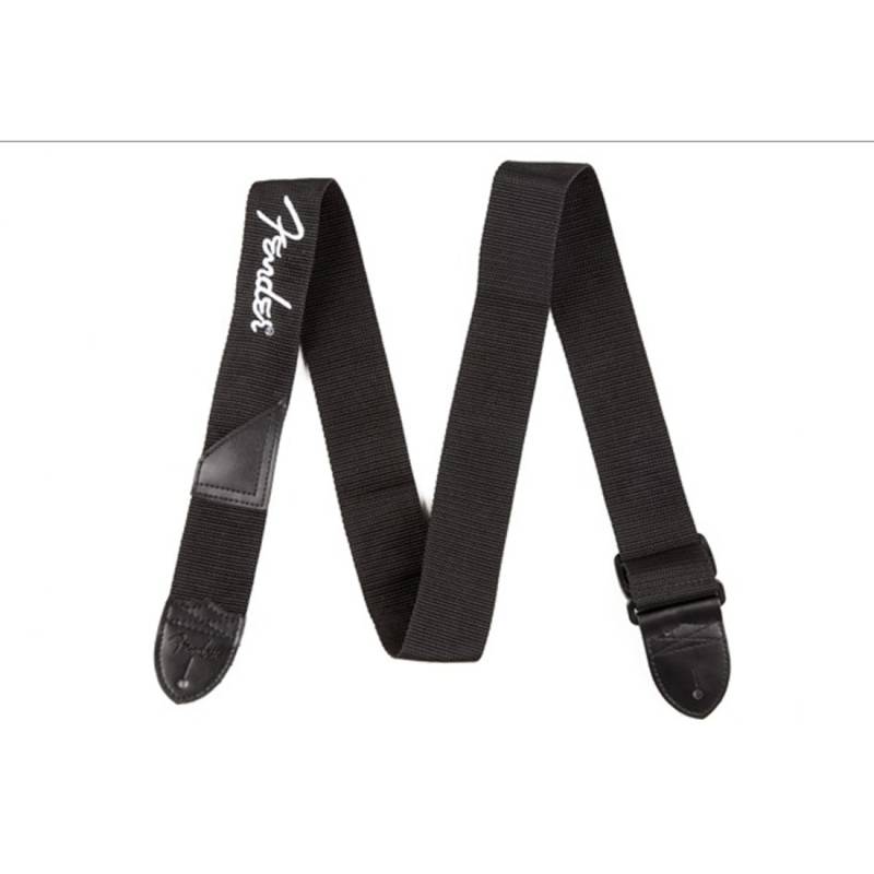 Ремінь універсальний Fender Black Polyester Guitar Strap White Logo