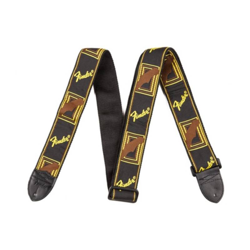 Ремень для гитары Fender Monogrammed Strap Black Yellow Brown