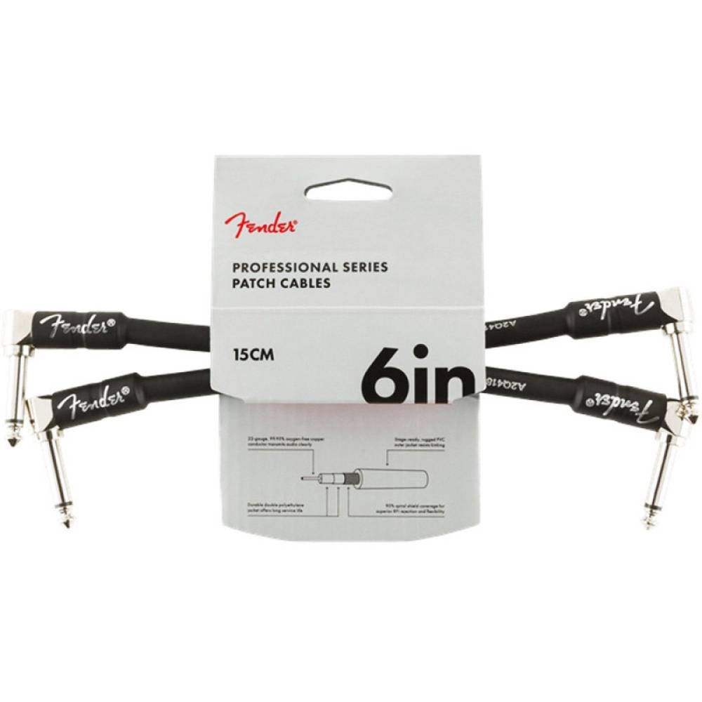 Інструментальний кабель Fender Professional Series Instrument Cables 15cm (6inch) Angle/Angle (2-Pack) 0990820023