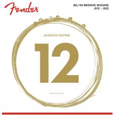 Струны для акустической гитары Fender 70L 80/20 Bronze 12/52